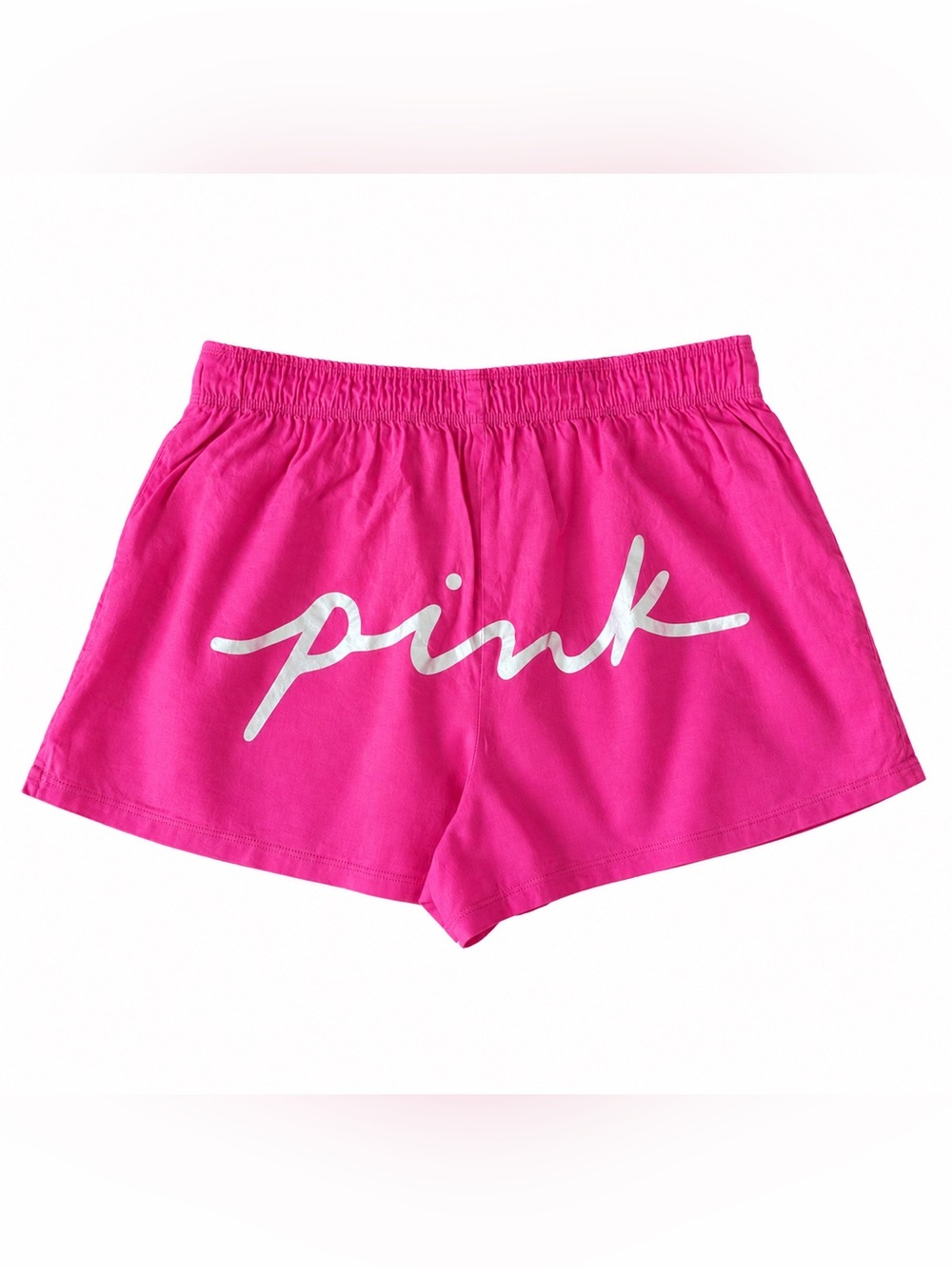 PINK Victoria's Secret Bright Sliver Logo Shorts